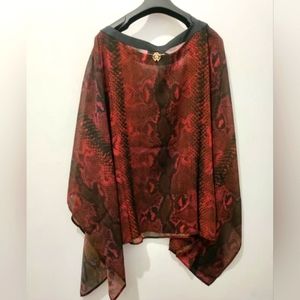 Roberto Cavalli Snake Print Shawl SIZE SMALL. Kaftan beachwear cover-up